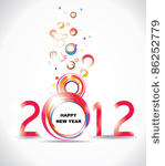 new year 2012 in white...