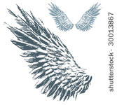 wings  hand drawn vector...