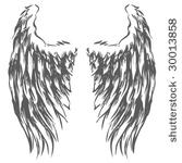 wings  hand drawn vector...