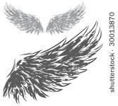 wings  hand drawn vector...