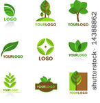 collection of nature logos and...
