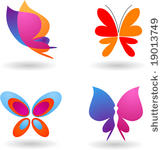 collection of butterfly  icons...