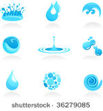 set of water icons and elements
