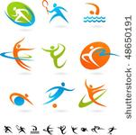 set of colorful sport icons   1