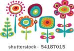 cute colorful flowers  childish ...