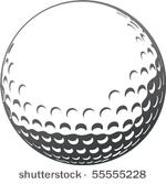 vector golf ball close up