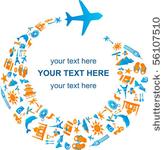 travel template with airplane...