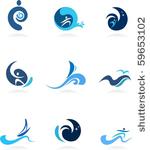 wave  surf and flow icons