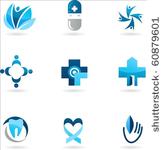 collection of blue medical icons