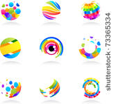 abstract globe icons collection