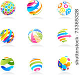 abstract globe icons