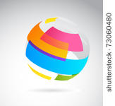 abstract globe icon made from...
