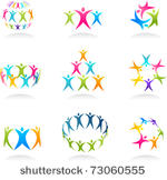 teamwork abstract human icons