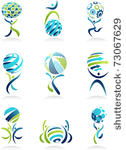 save the world abstract icons