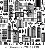 seamless pattern of city.