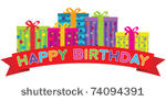 vector happy birthday red...