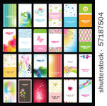 set of colorful business cards