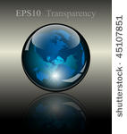 3d crystal globe. world map...