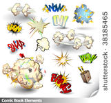 comic book elements   vector...