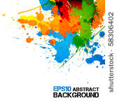 colorful paint   ink splashes   ...