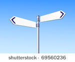 blank white road signs in...