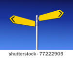 blank yellow road sign