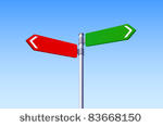 choice concept   two road signs