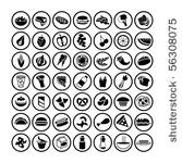 many vector food icons set 3