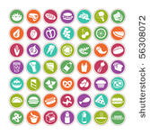 many vector food icons set 4