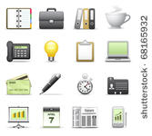 stylized icons. business.