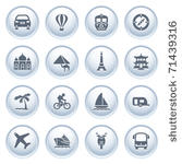 travel icons on buttons.