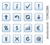 symbols for web on blue buttons.