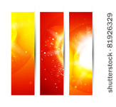 red shiny banners vector set