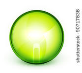 green abstract sphere light bulb