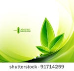 vector eco leaves and green wave