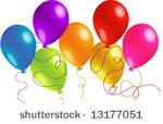 seven beautiful party balloons...