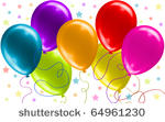 seven beautiful party balloons...