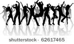 silhouette of a large group of...
