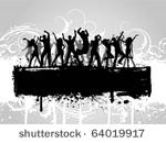 silhouettes of people dancing...