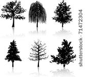 silhouettes of various...