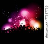 silhouette of a party crowd on...