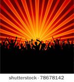 silhouette of a party crowd on...
