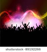 silhouette of excited party...
