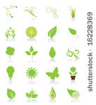 set of 20 green icons