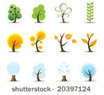 four seasons tree icons