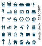 set of 36 vector travel icons