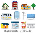 vector buildings icon