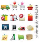 shopping icon set