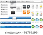 set of website buttons  vector...
