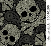 pattern with skull and peisley